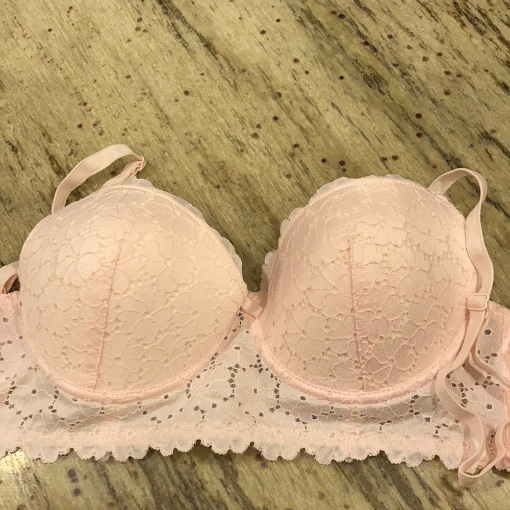 Laura Ashley pink laced bra